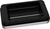 A close-up, angled view of a black and silver trash can base with two silver rails inside. Produktbild-Vorschau