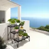 tectake® Blumentreppe Michelle mit 3 Stufen 60 x 60 x 60 cm Produktbild-Vorschau 9
