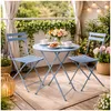 Gartentisch Basil Metall rund klappbar Blau Produktbild-Vorschau 2