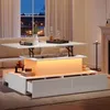 A modern living room at dusk with a lift-top coffee table. Produktbild-Vorschau