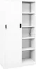 vidaXL Büroschrank mit Schiebetür Weiß 90x40x180 cm Stahl Produktbild-Vorschau 1