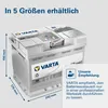 A VARTA Silver Dynamic AGM battery is shown with dimensions and a recommendation from VARTA. Produktbild-Vorschau