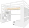 Sweiko Lit mezzanine 140x200 avec bureau et étagères, deux Voir les images du produit 13
