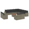 Grau 14-tlg. Garten-Sofagarnitur mit Kissen Grau Poly Produktbild-Vorschau 2