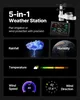 A collage of images showcasing the features of a 5-in-1 weather station. Podgląd zdjęcia produktu