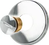 A close-up studio shot of a chrome-plated brass screw plug with a rosette. Produktbild-Vorschau