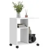 vidaXL Beistelltisch mit Rollen Weiß 50x30x55 cm Produktbild-Vorschau 4