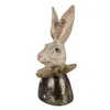 Clayre & Eef Figur Kaninchen 23 cm Weiß Goldfarbig Produktbild-Vorschau 2