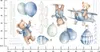 Naklejki Na Ścianę Dla Dzieci MISIE Balony Samoloty Chmurki Podgląd zdjęcia produktu 4