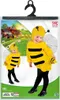 Product packaging for a child's bee costume, featuring images of children wearing the costume in a farm-like setting. Produktbild-Vorschau