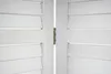 A close-up view of a white wooden room divider with visible hinges. Produktbild-Vorschau
