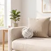 Relaxdays Knoopkussen, decoratief kussen met knoopdetails, Productafbeelding-voorbeeld 2