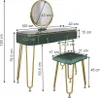 Coiffeuse Vicco Grace Vert foncé Haute brillance 100cm avec Voir les images du produit 7