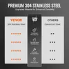 A comparison chart highlighting the benefits of VEVOR 304 Stainless Steel over galvanized steel. Voir les images du produit
