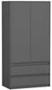 Kleiderschrank - Anthrazit - 90 x 51 x 180 cm - Modern Produktbild-Vorschau 1