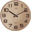 A close-up studio shot of a gold analog wall clock with black numbers and hands. Náhľad obrázku produktu
