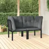 Garten-Eckstühle mit Kissen 2 Stk. Schwarz & Grau Poly Produktbild-Vorschau 2