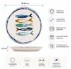 Teller, mediterran mit Sardinen-Motiv | Maritime Produktbild-Vorschau 3