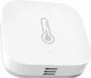 A white smart home sensor with a thermometer icon. Voir les images du produit