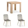 A dining table with two chairs, presented on a white background. Voir les images du produit
