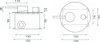 Technical drawings with dimensions of a bathroom fixture. Produktbild-Vorschau