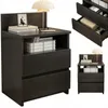 Chevet de chambre, 2 tiroirs, noir, style loft moderne Voir les images du produit 1