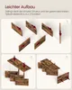 An instructional diagram showing how to assemble a bookshelf in three steps. Produktbild-Vorschau