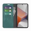 A teal flip case for a smartphone, open to reveal card slots and a phone screen. Produktbild-Vorschau