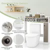 A bathroom shelf unit positioned over a toilet, with close-up insets highlighting product features. Voir les images du produit