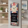 Mucola Wanduhr Dekouhr 30x80CM Tafel 3 Kleiderhaken Shabby Produktbild-Vorschau 1