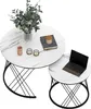 Couchtische im 2er-Set, Marmoroptik, Spanplatte, Metall, Produktbild-Vorschau 1