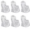 6 x housses de chaises pour banquet de mariage blanc Voir les images du produit 3