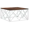 The Living Store Couchtisch Edelstahl und Altholz Massiv Produktbild-Vorschau 3
