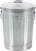 A galvanized metal trash can with a lid. Produktbild-Vorschau