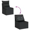 14-tlg. Garten-Sofagarnitur mit Kissen Schwarz Poly Rattan Produktbild-Vorschau 4