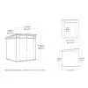 Technical drawings and dimensions of a garden shed. Náhľad obrázku produktu