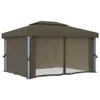 vidaXL Paviljoen met gordijnen en LED-lichtketting, 4x3 Productafbeelding-voorbeeld 16