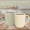 Kaffeetassen 4er Set einfarbig gerippt Pastellfarben Rillen Produktbild-Vorschau 4