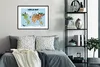 MuchoWow® Gerahmtes Poster Weltkarte - Kinder - Tiere - Produktbild-Vorschau 2