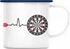 Trendation - Dart Herzschlag Geschenk Emaille Tasse Emaille Produktbild-Vorschau 1