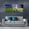 Acrylglasbilder 125x50 Wandbild Druck Ackerfeld Pfad Blitz Produktbild-Vorschau 3