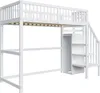 Sweiko Hochbett 90x200 mit Treppe, weißes Kinderbett aus Produktbild-Vorschau 12