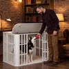 Hundekäfig Möbel, Hundebox Möbel, Mehrtür-Design, Weiß | Produktbild-Vorschau 4