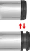 Two images showing a telescopic table leg in two different extended positions, with arrows indicating adjustment. Náhled obrázku produktu
