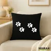 Huuraa Kissenbezug Fußtapsen Tapsen 40x40cm Black Baumwolle Produktbild-Vorschau 2