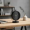 Tischuhr H20cm Schwarz Gold Metall Vintage Retro Metalluhr Produktbild-Vorschau 4