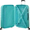 An open turquoise suitcase with a floral pattern lining. Produktbild-Vorschau