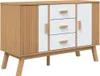 vidaXL Credenza OLDEN bianca e marrone 114x43x73,5 cm in Anteprima dell’immagine prodotto 2