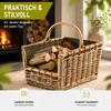 Kobolo Kaminholzkorb Rattan grau abnehmbarer Textileinsatz Produktbild-Vorschau 5