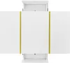 A top-down view of a white coffee table with gold accents, with its extensions visible. Produktbild-Vorschau